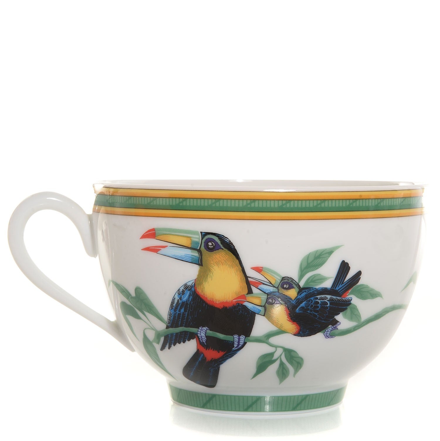 Hermes Porcelain Toucans Breakfast Cup and Saucer Set of 2 2 of 7