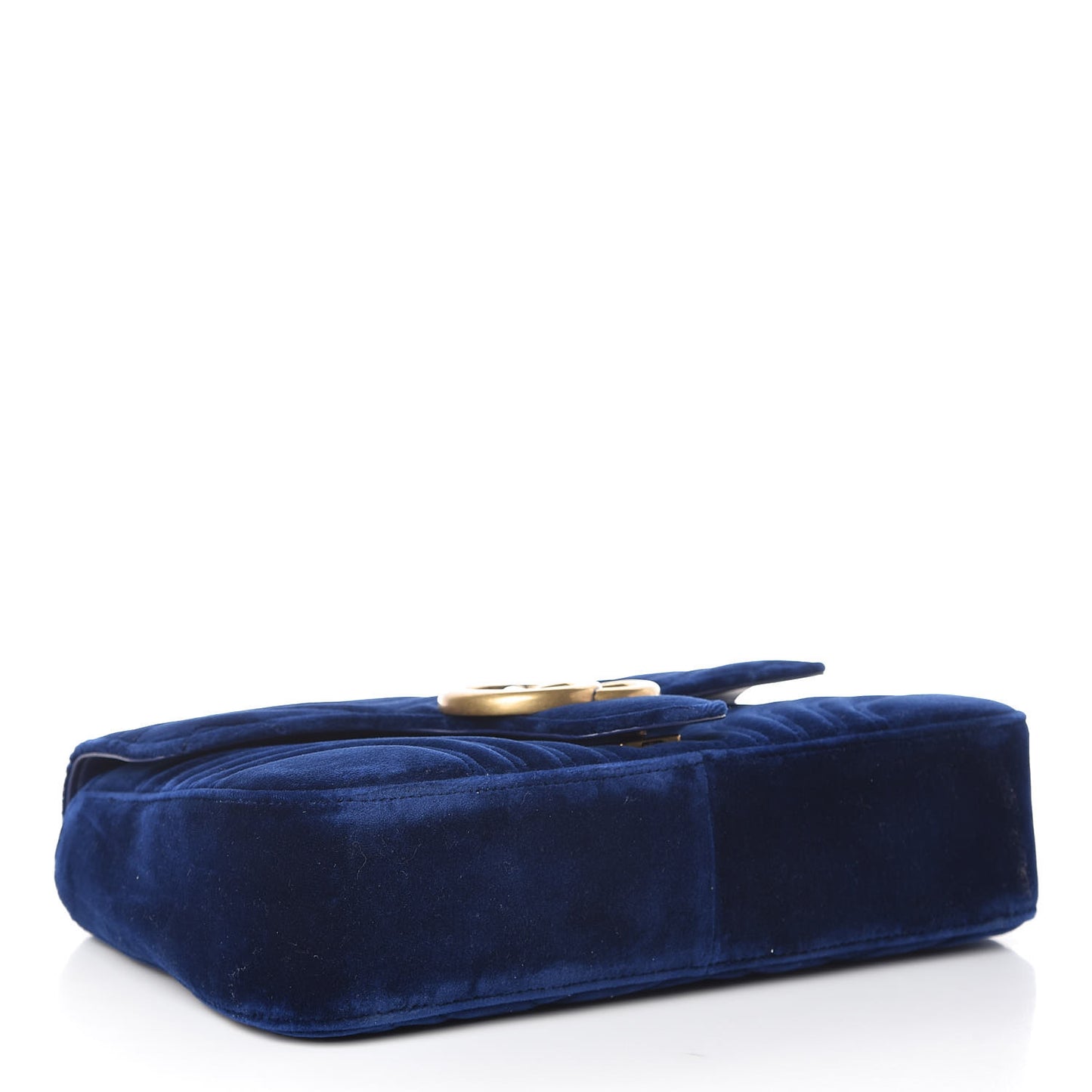 Velvet Matelasse Medium GG Marmont Shoulder Bag Cobalt Blue