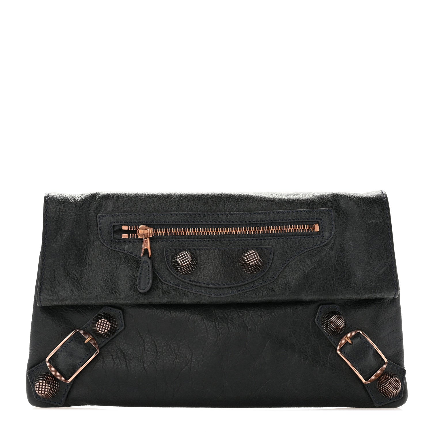 Balenciaga Agneau Giant 21 Rose Gold Hardware Envelope Clutch Anthracite 1 of 7