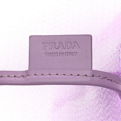 Prada Mesh Paillettes Spazzolato Logo Shopping Tote Lilium 9 of 14
