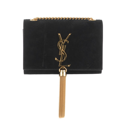 Saint Laurent Suede Small Classic Monogram Kate Tassel Satchel Black 1 of 6
