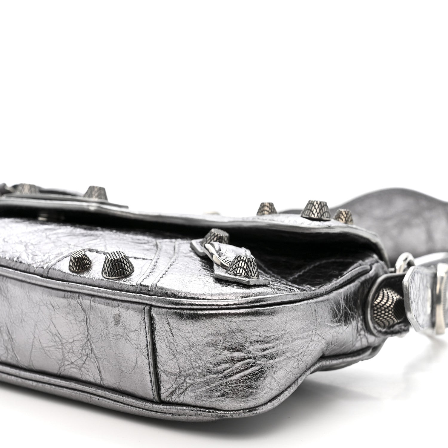 Balenciaga Metallic Agneau Arena Small Le Cagole Sling Bag Silver 10 of 10