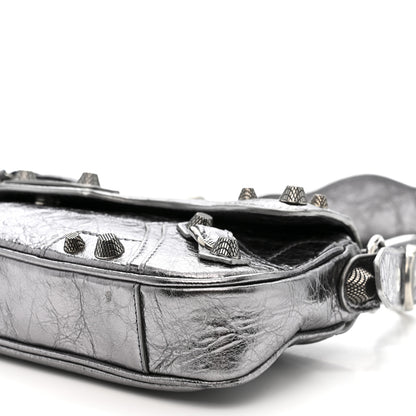 Balenciaga Metallic Agneau Arena Small Le Cagole Sling Bag Silver 10 of 10