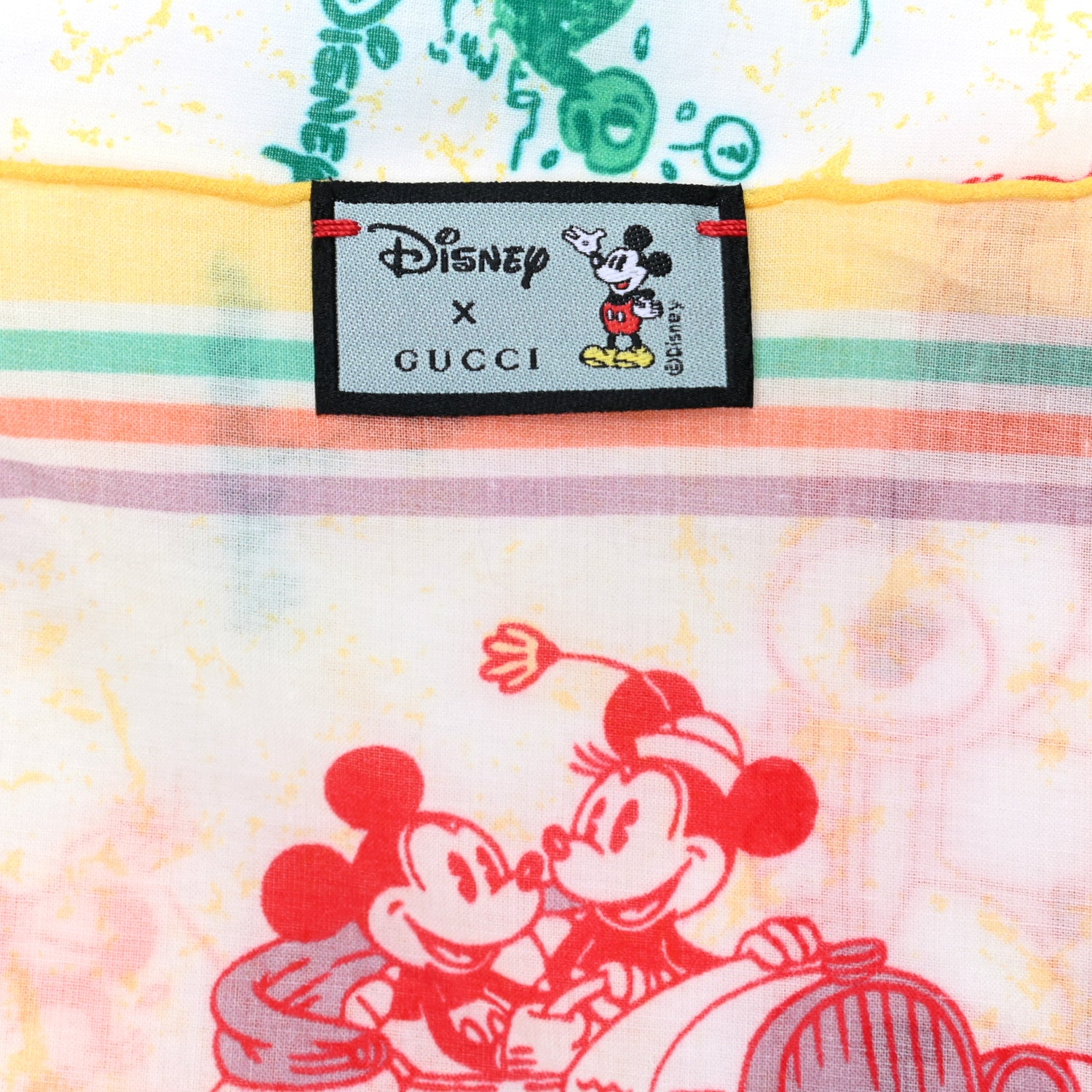 Gucci X DISNEY Cotton Mickey Minnie Mouse Scarf Multicolor 3 of 3