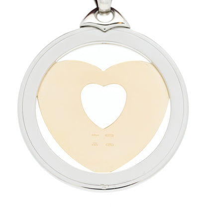 Bulgari Stainless Steel 18K Yellow Gold Calfskin Tondo Heart Pendant Necklace Brown 4 of 8