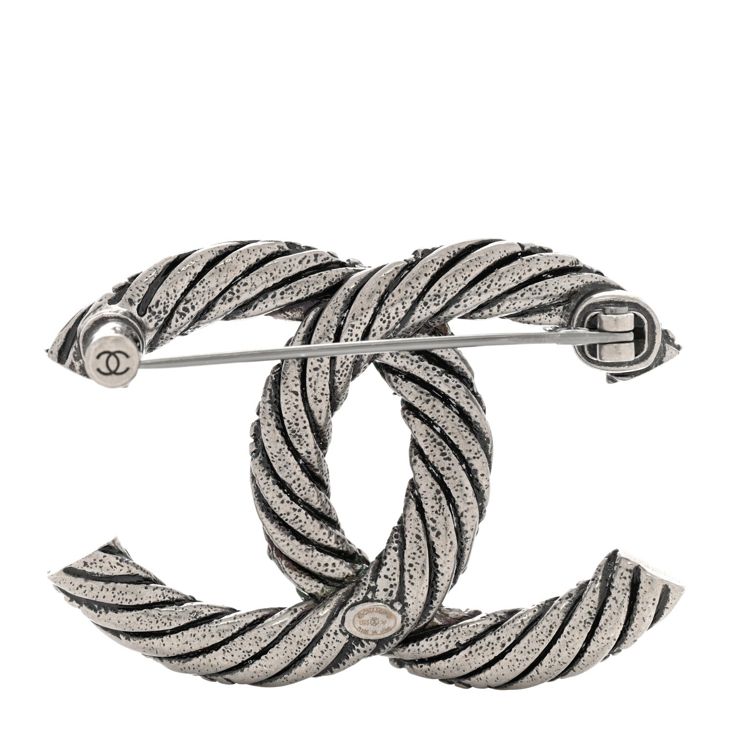 Chanel Metal CC Brooch Silver 3 of 5