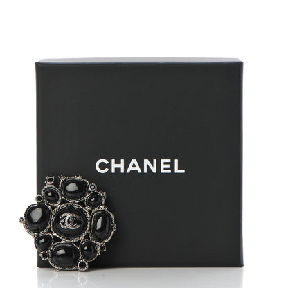 Chanel Glitter Enamel CC Brooch Black 5 of 5