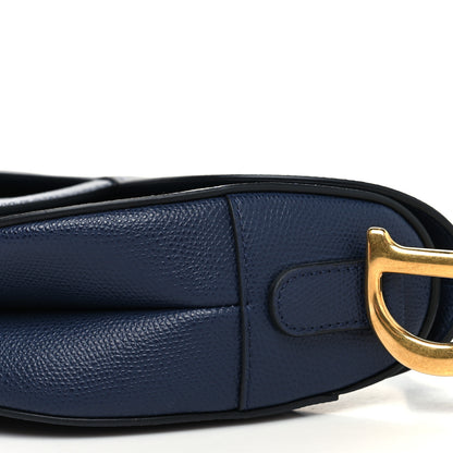 Christian Dior Grained Calfskin Saddle Bag Navy 10 of 11