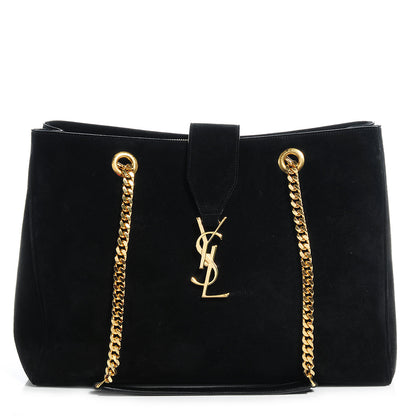 Saint Laurent Suede Cassandre Shopper Black 1 of 8