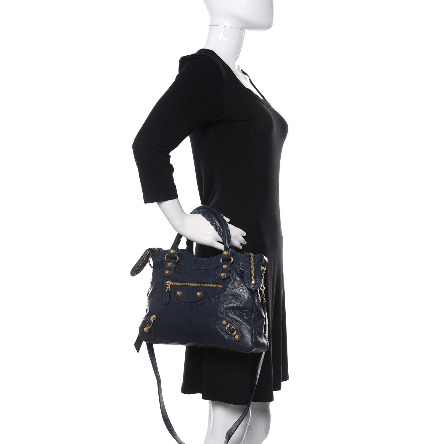 Balenciaga Agneau Giant 12 Gold Hardware Town Bleu Obscur 3 of 11