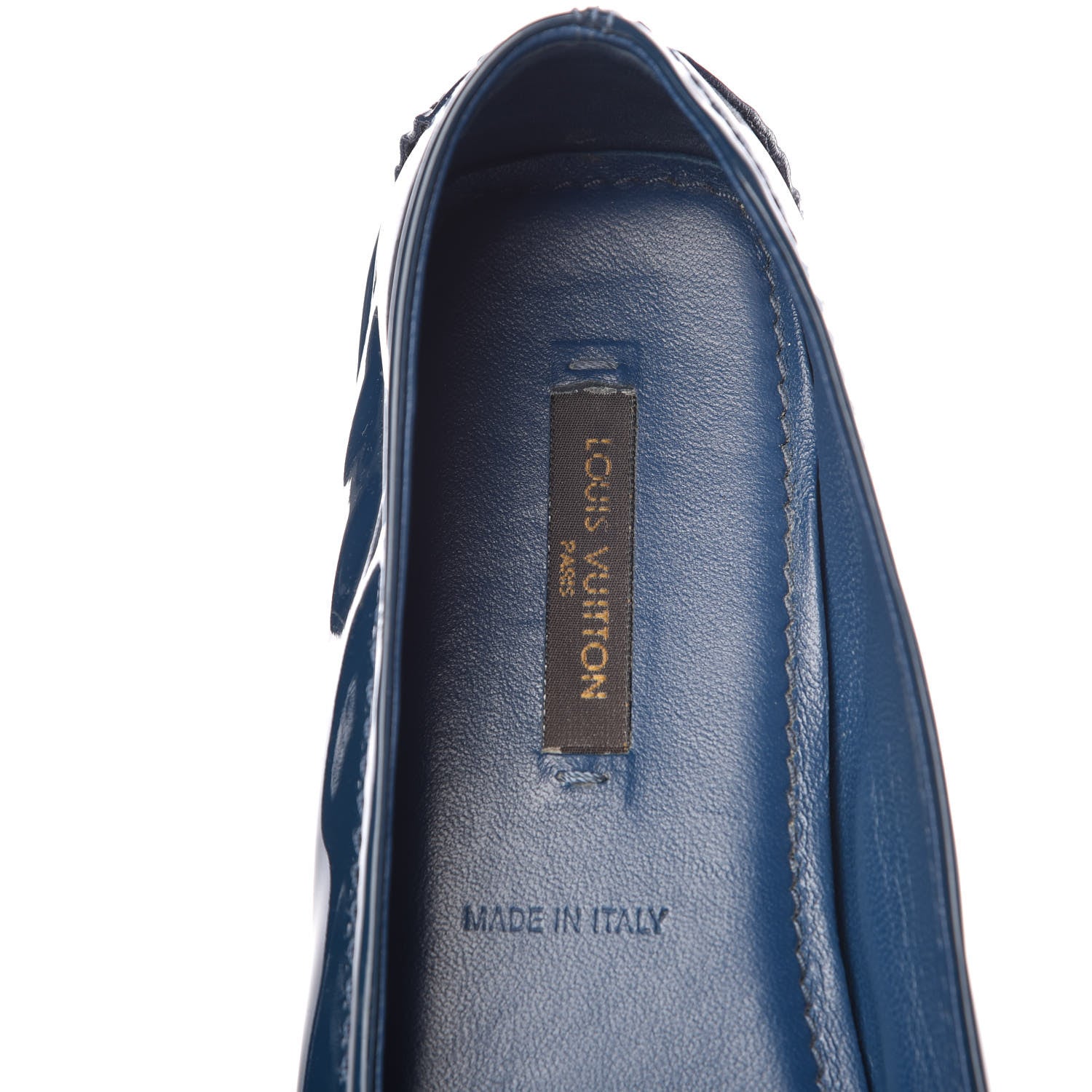 Louis Vuitton Patent Calfskin Oxford Ballerina Flats 37 Blue 9 of 13