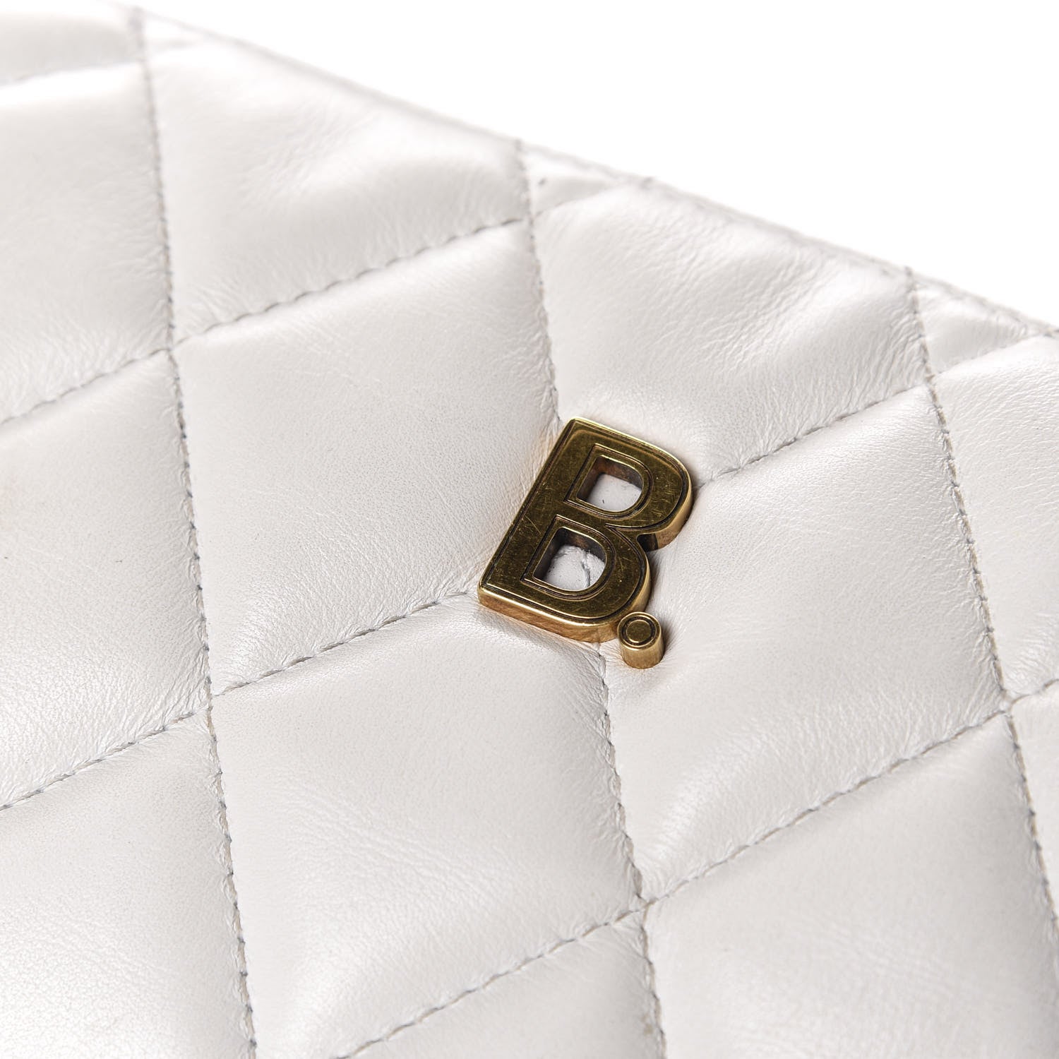 Balenciaga Nappa Calfskin Quilted Touch B Camera Shoulder Bag White 11 of 15