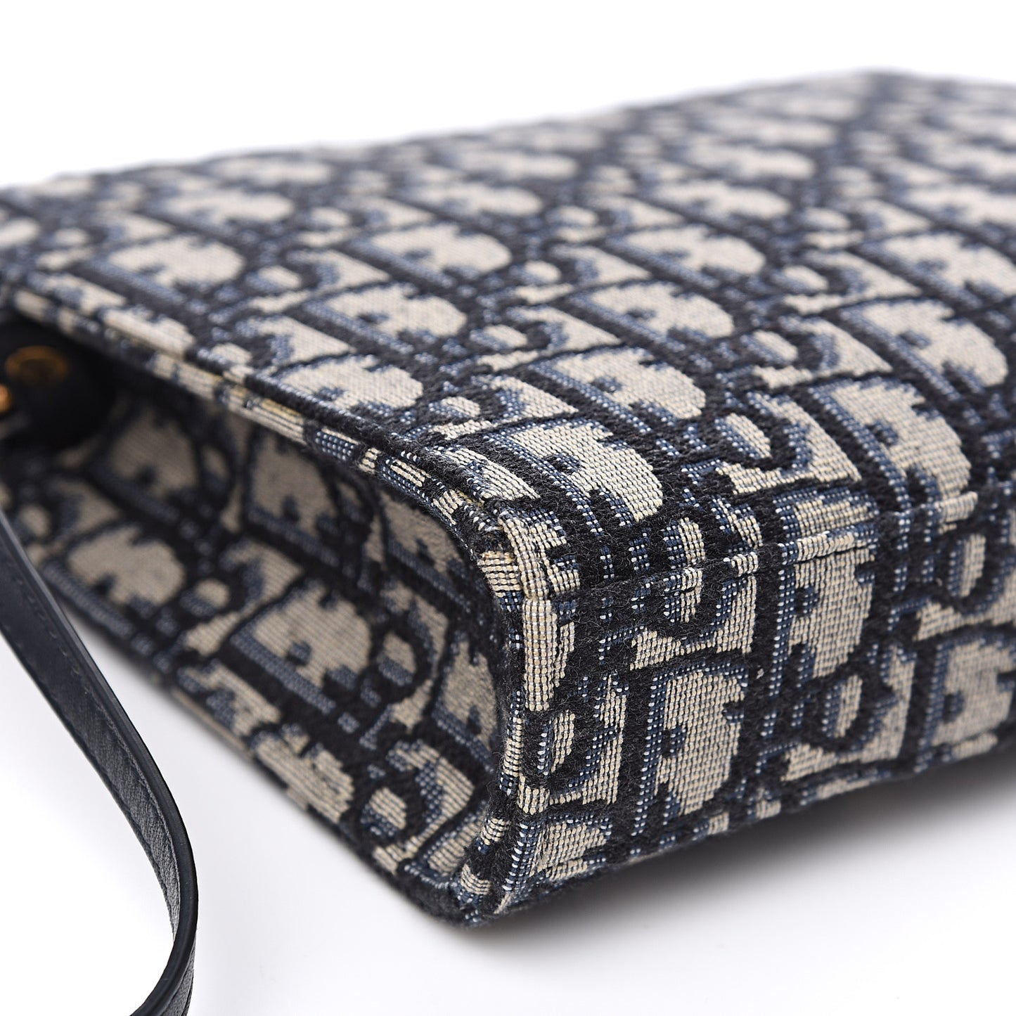 Oblique Zipped Pouch Clutch Blue