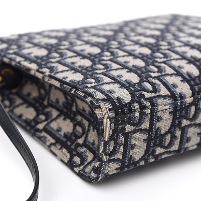 Christian Dior Oblique Zipped Pouch Clutch Blue 6 of 8