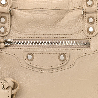 Balenciaga Agneau Classic Silver Hardware S City Logo Strap Light Beige Black 8 of 10