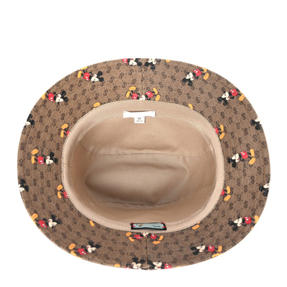 Gucci X DISNEY Mini Vintage GG Supreme Monogram Mickey Mouse Trent Bucket Hat M Beige Ebony Yellow 5 of 8