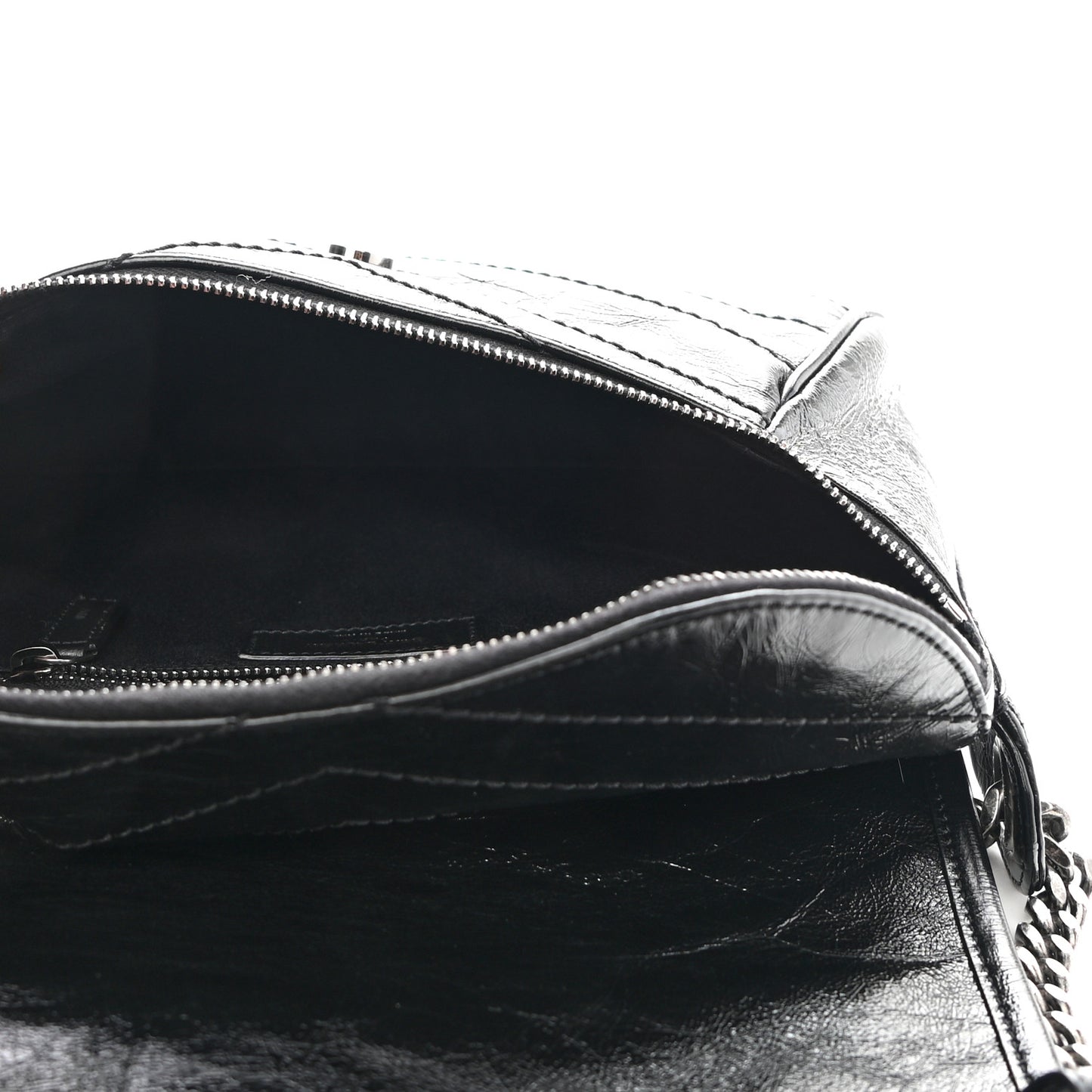 Crinkled Calfskin Matelasse Monogram Niki Body Bag Black