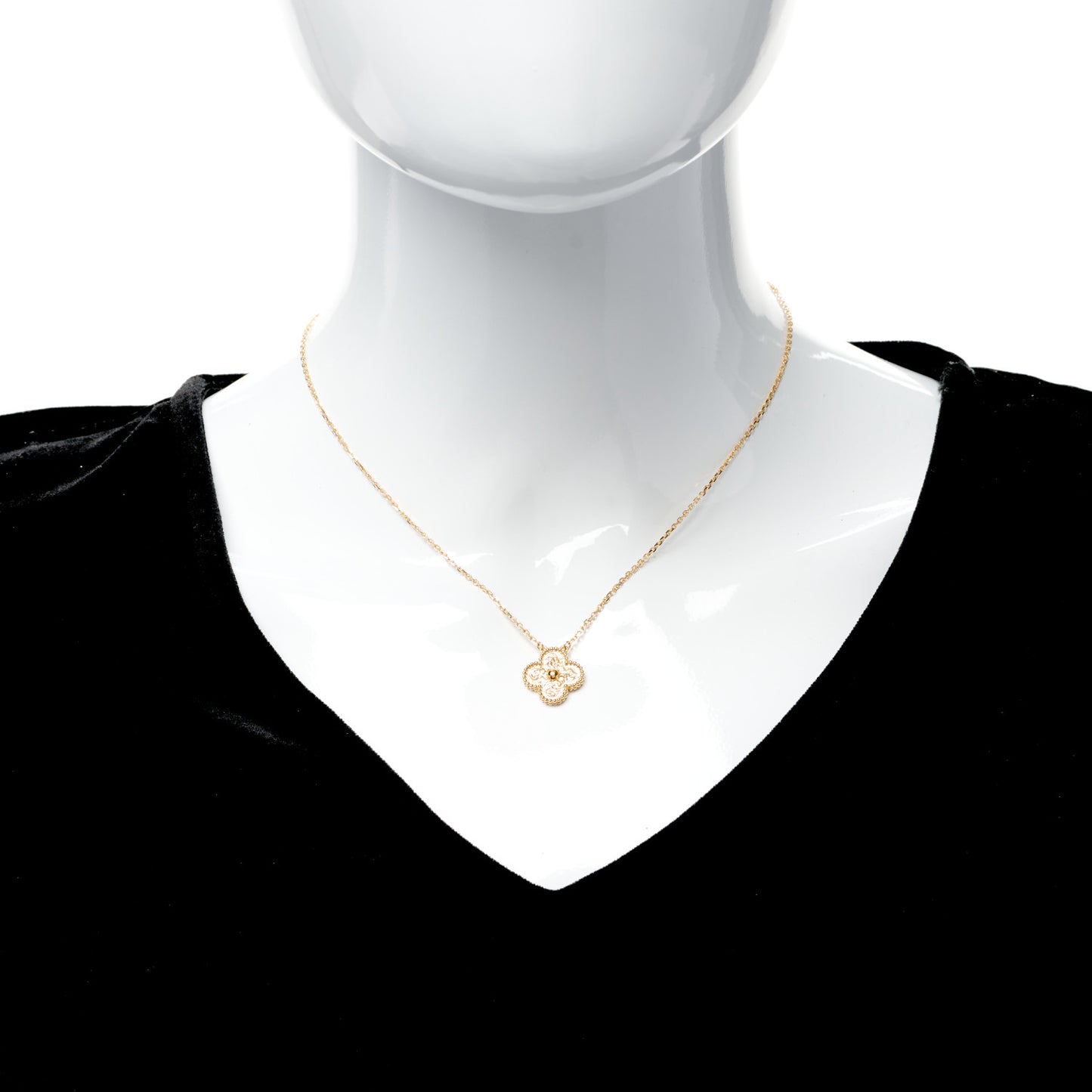 18K Yellow Gold Vintage Alhambra Pendant Necklace