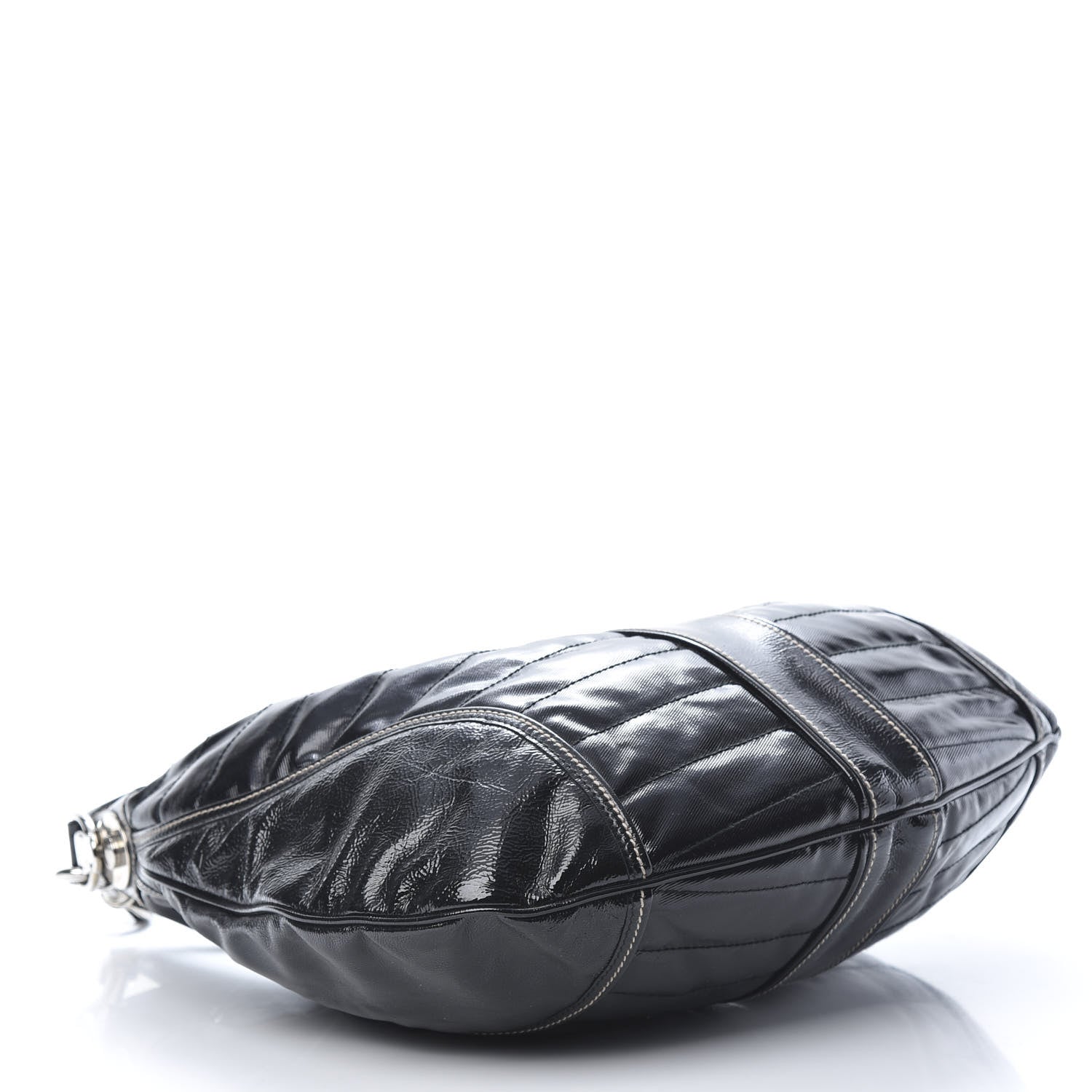 Gucci Patent Calfskin Medium Snow Glam Hobo Black 4 of 15