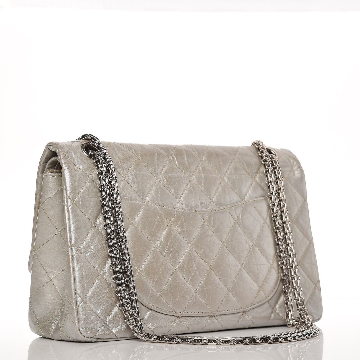 Metallic Aged Calfskin Quilted 2.55 Reissue 226 Flap Silver