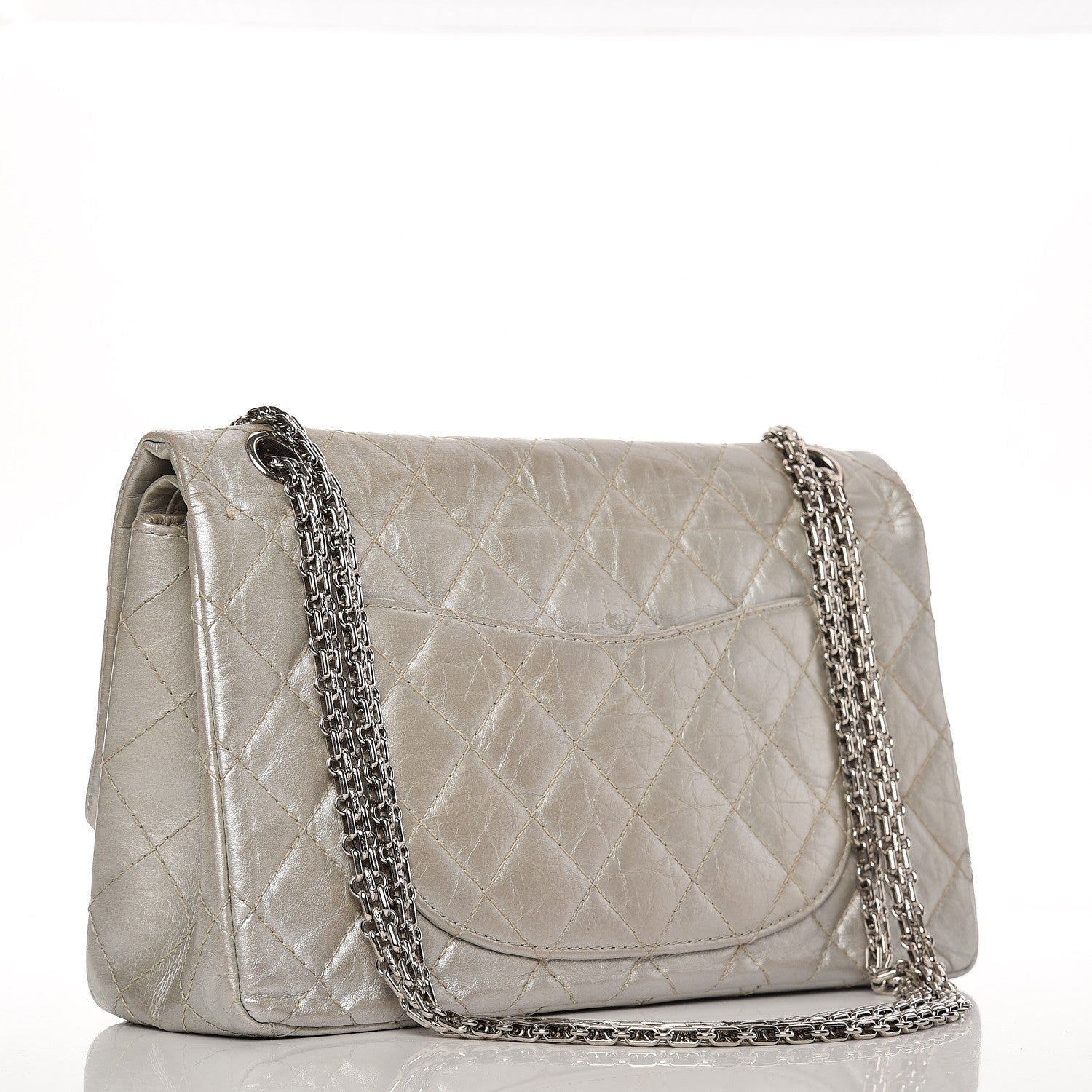 Chanel Metallic Aged Calfskin Quilted 2.55 Reissue 226 Flap Silver 4 of 9