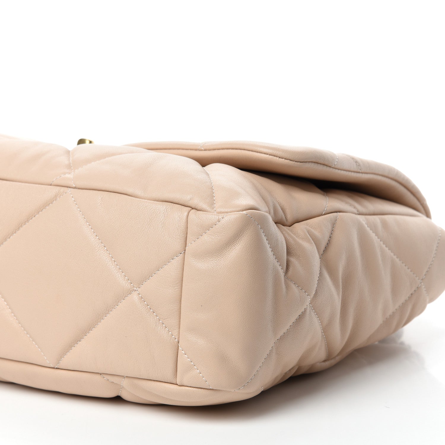 Chanel Lambskin Quilted Maxi Chanel 19 Flap Light Beige 7 of 13