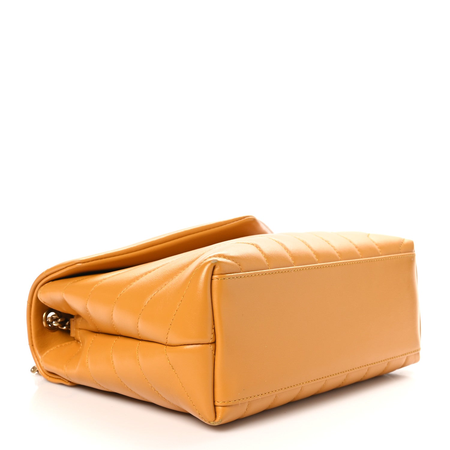 Saint Laurent Calfskin Y Quilted Monogram Small Loulou Chain Satchel Cheddar 4 of 12