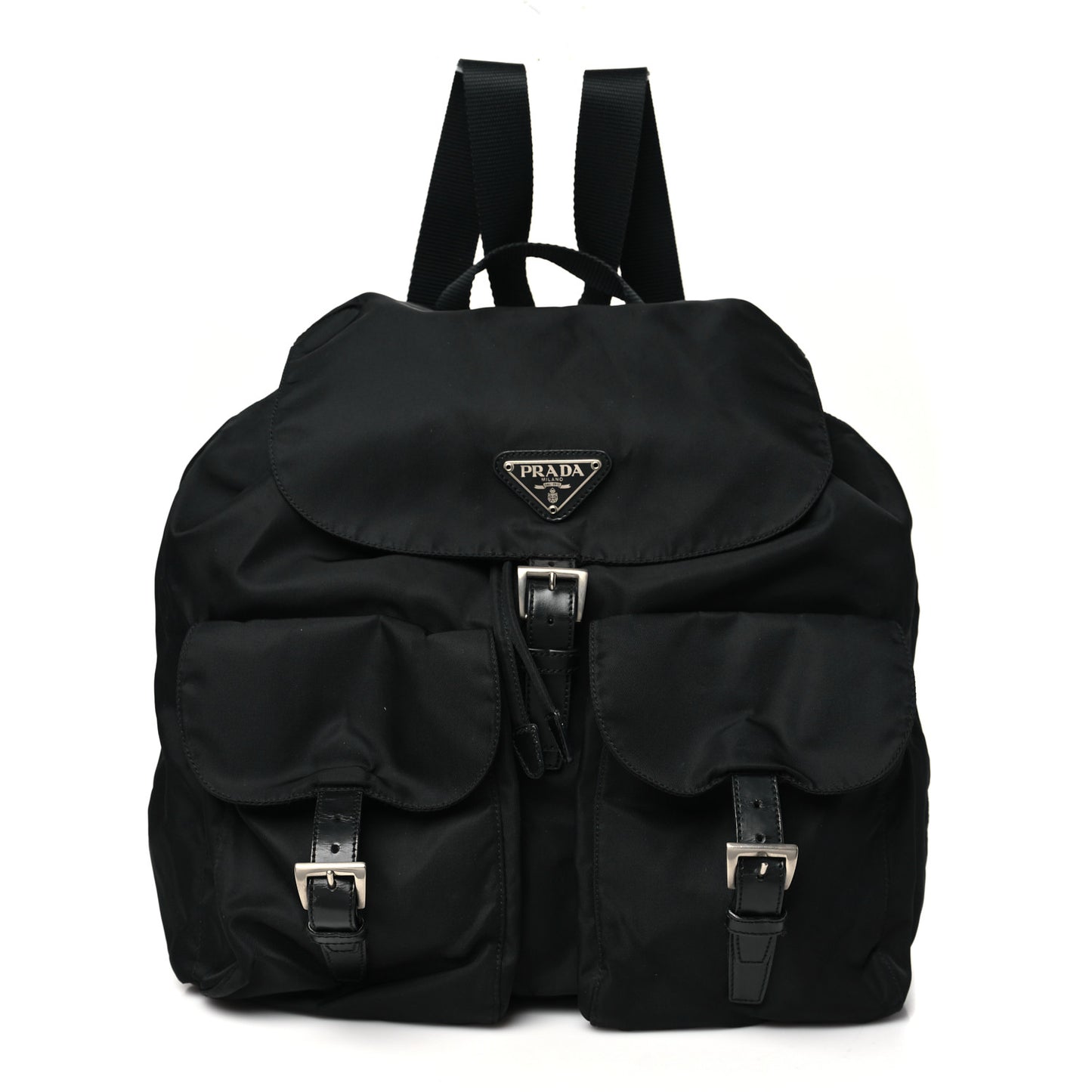 Tessuto Nylon Saffiano Medium Backpack Black