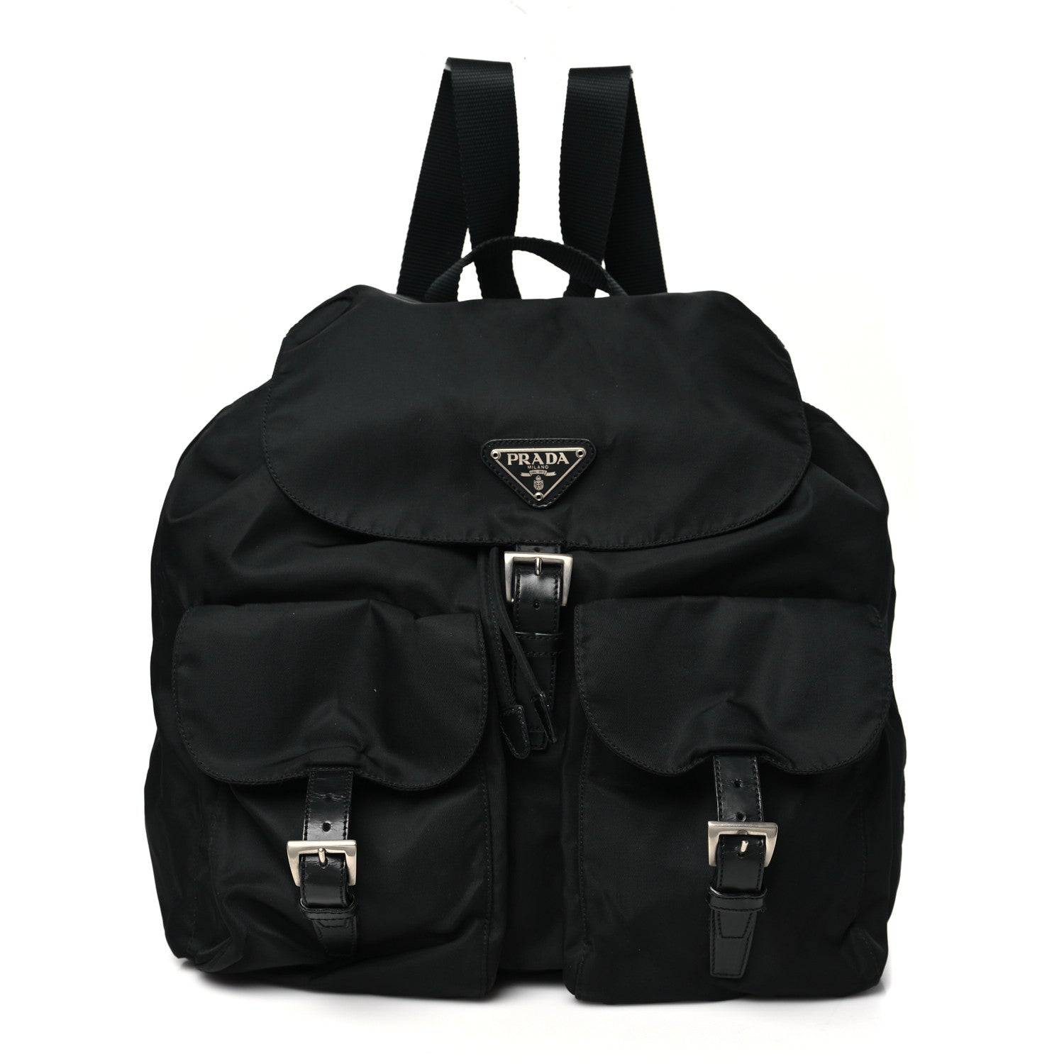 Prada Tessuto Nylon Saffiano Medium Backpack Black 1 of 9