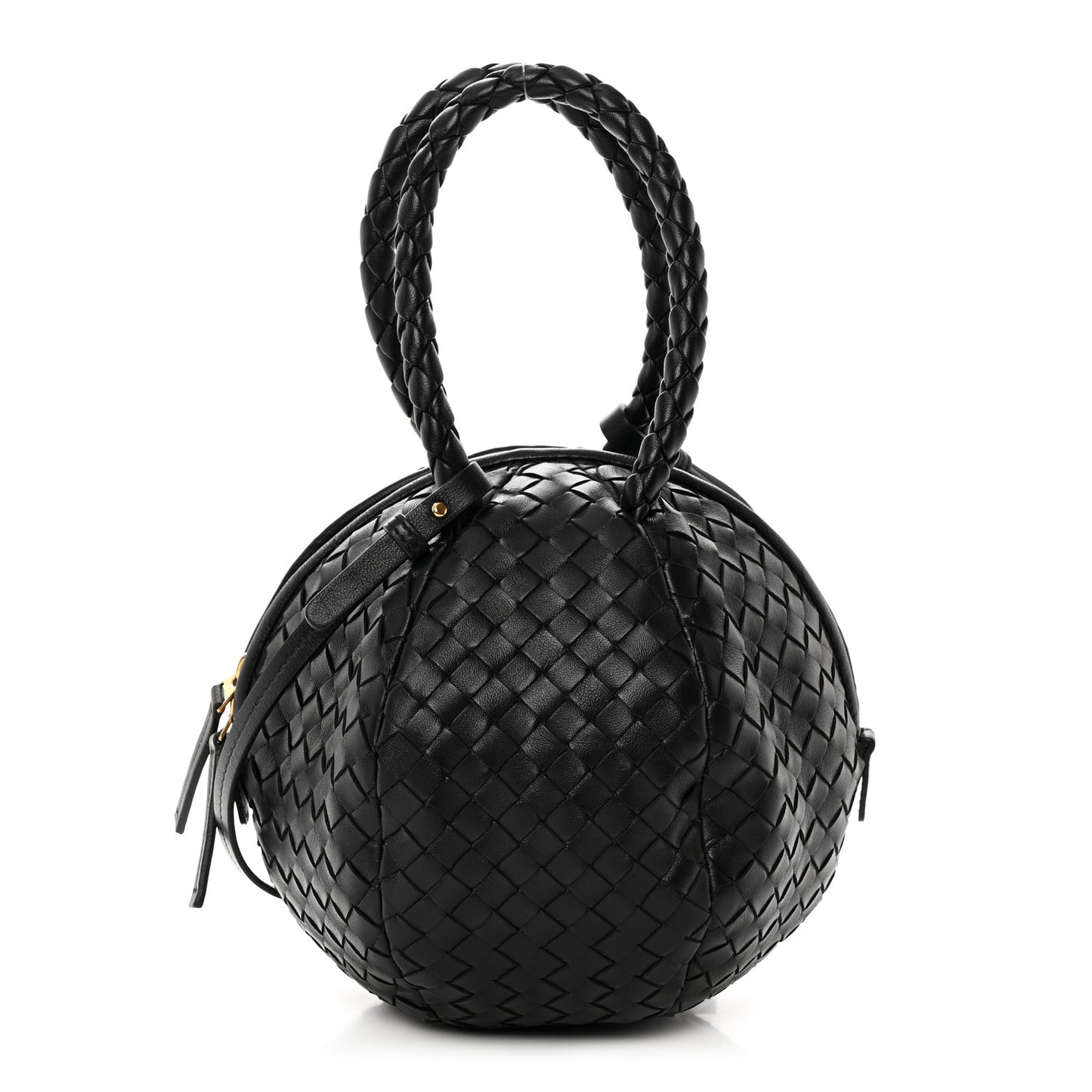 Nappa Intrecciato Mava Top Handle Bag Black