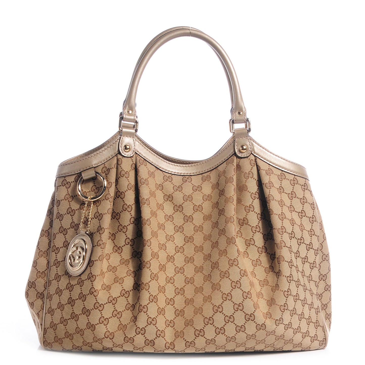 Monogram Large Sukey Tote Beige Champagne
