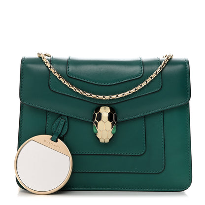 Bulgari Calfskin Small Serpenti Forever Snake Strap Crossbody Bag Emerald Green 2 of 11