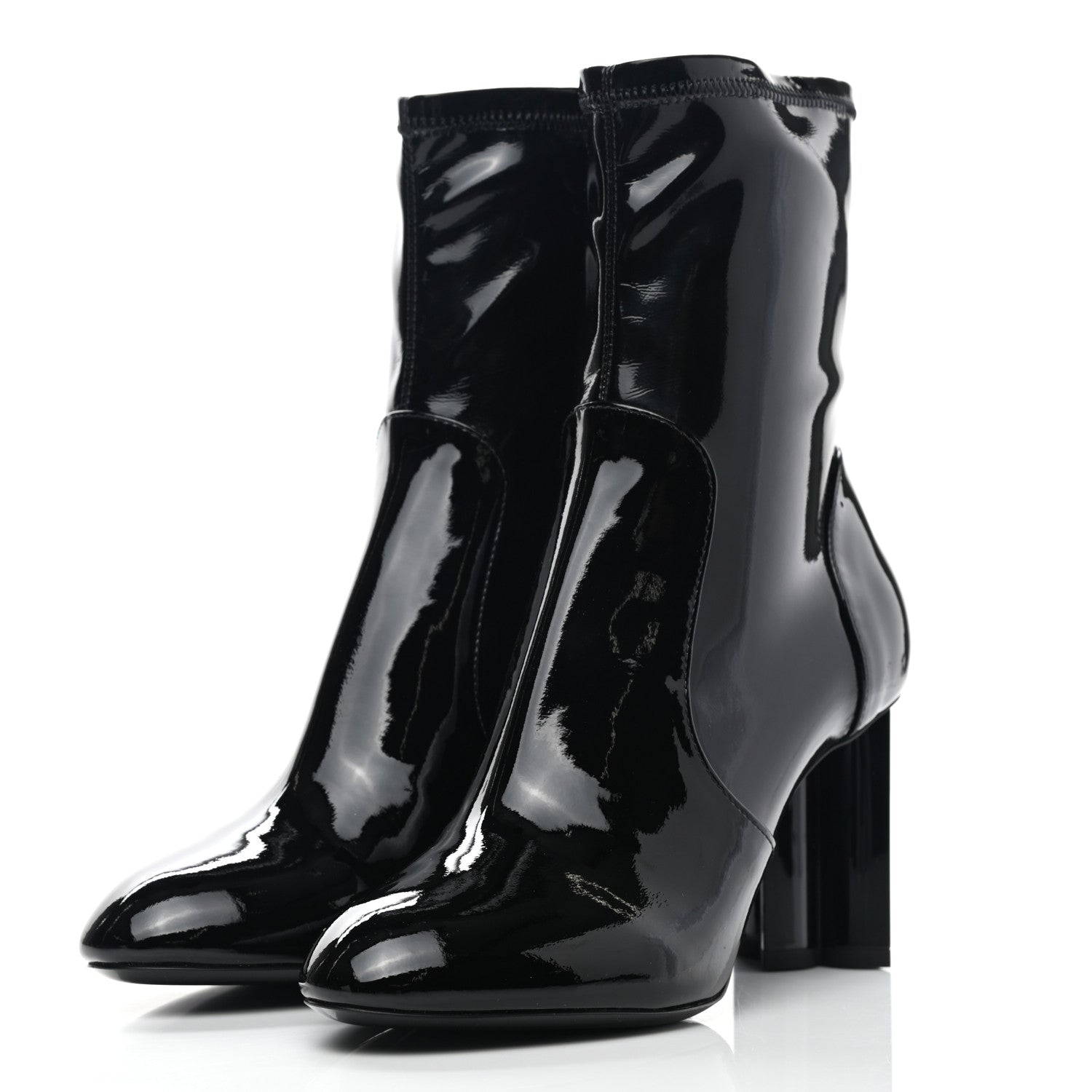 Louis Vuitton Patent Uniformes Silhouette Ankle Boots 37 Black 3 of 8