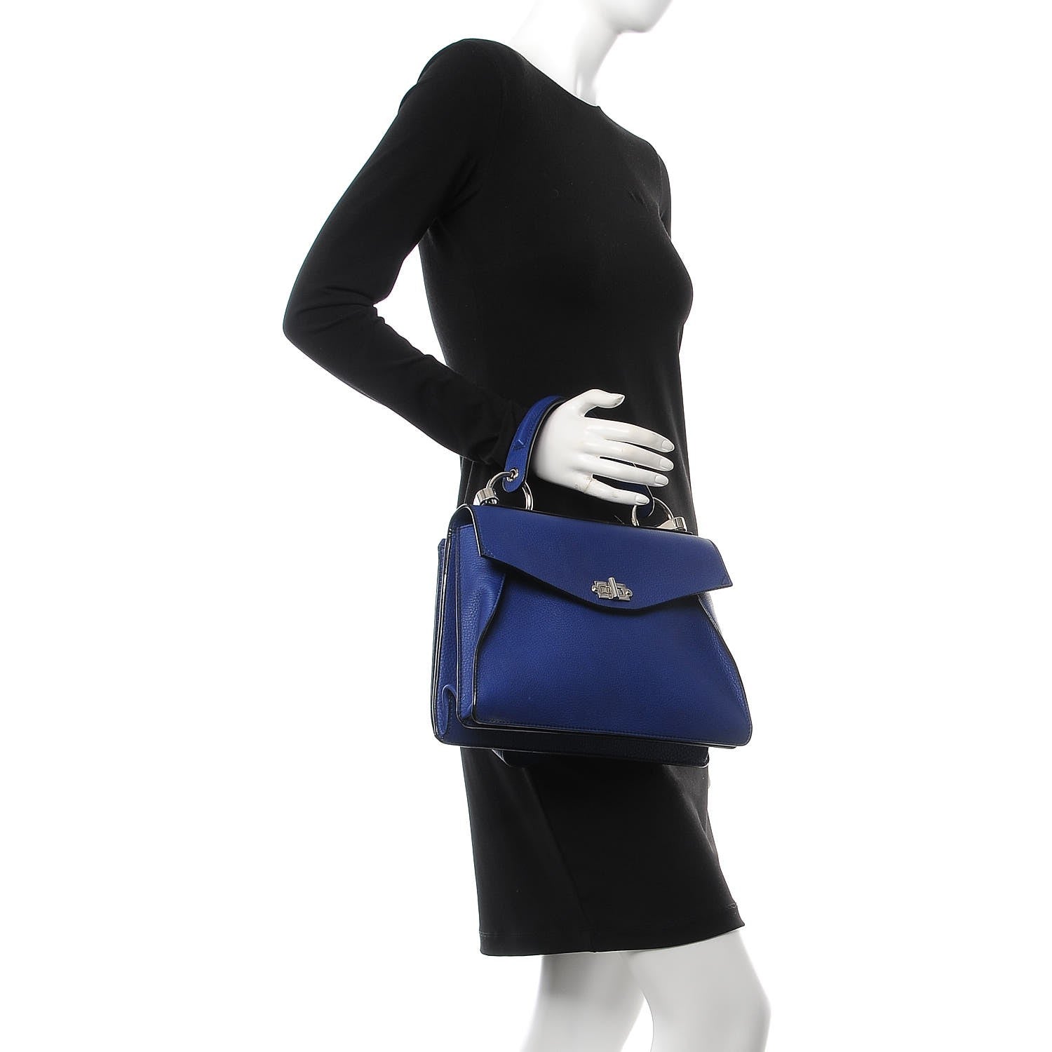 Proenza Schouler Grained Calfskin Medium Hava Top Handle Bag Lapis 3 of 9