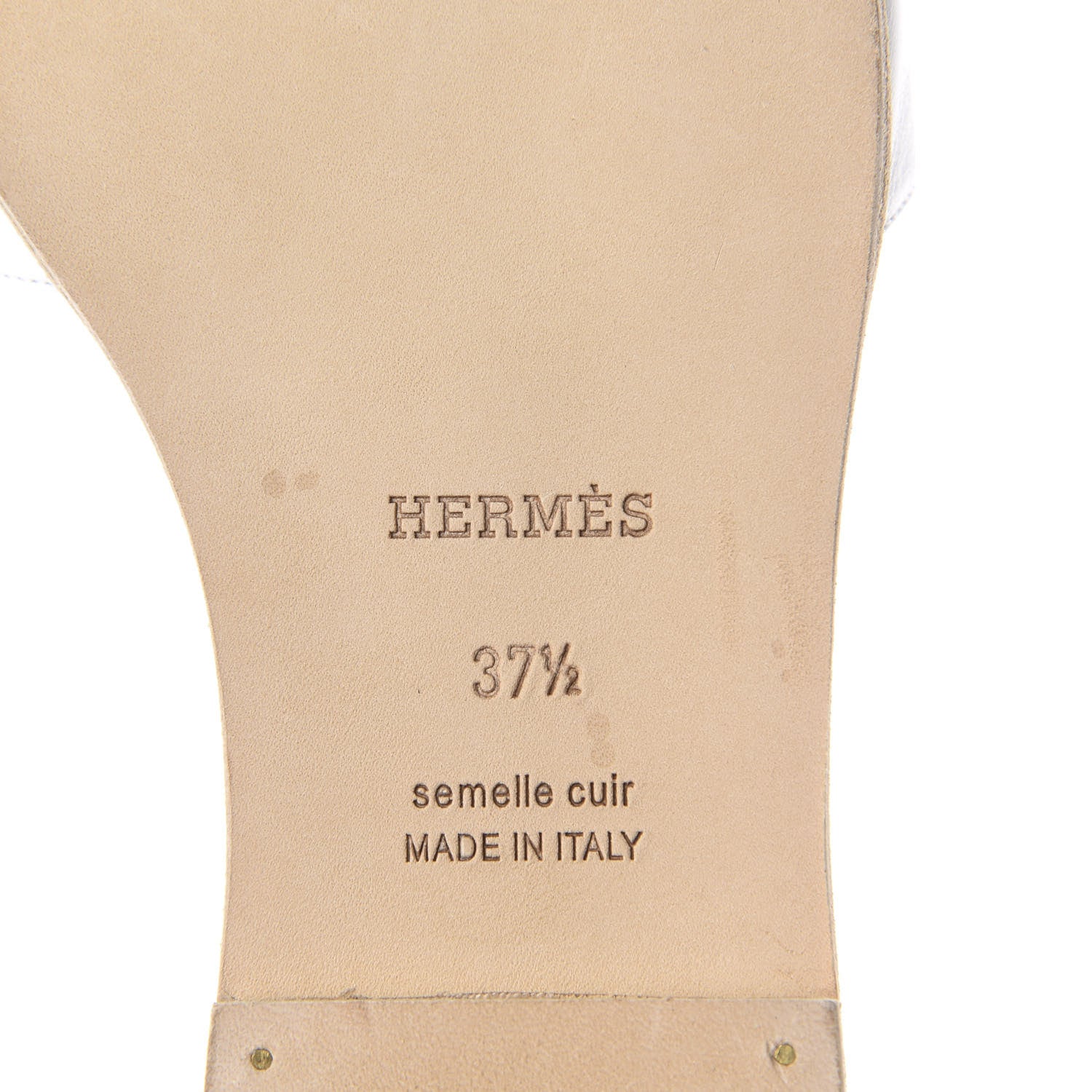 Hermes Calfskin View Sandals 37.5 White 6 of 9