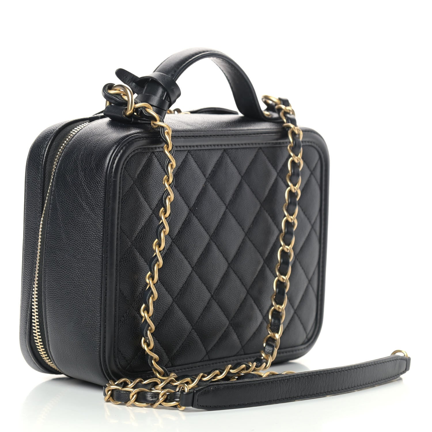 Chanel Caviar Quilted Medium CC Filigree Vanity Case Black 3 of 13