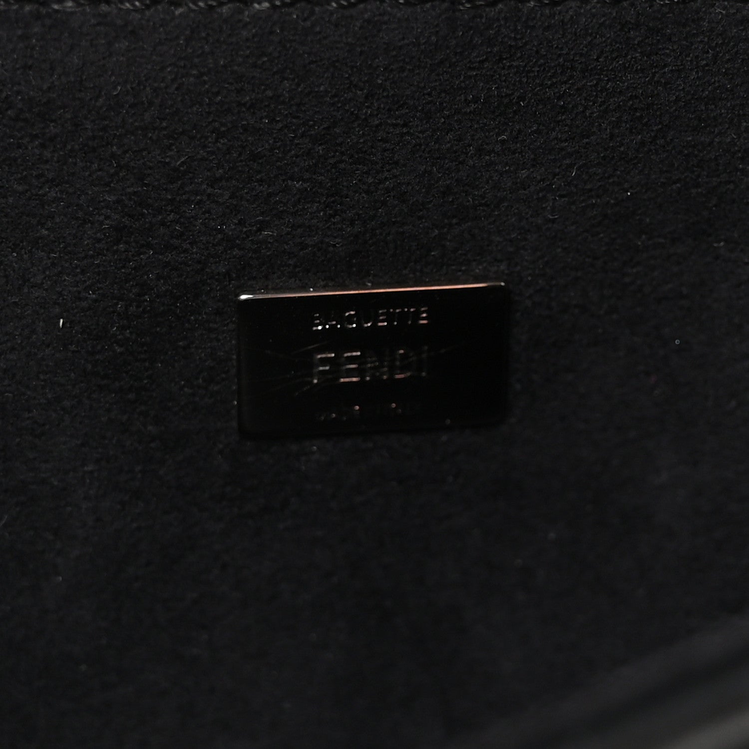 Fendi Shiny Nappa Trapuntata Micro Double Baguette Black 6 of 9