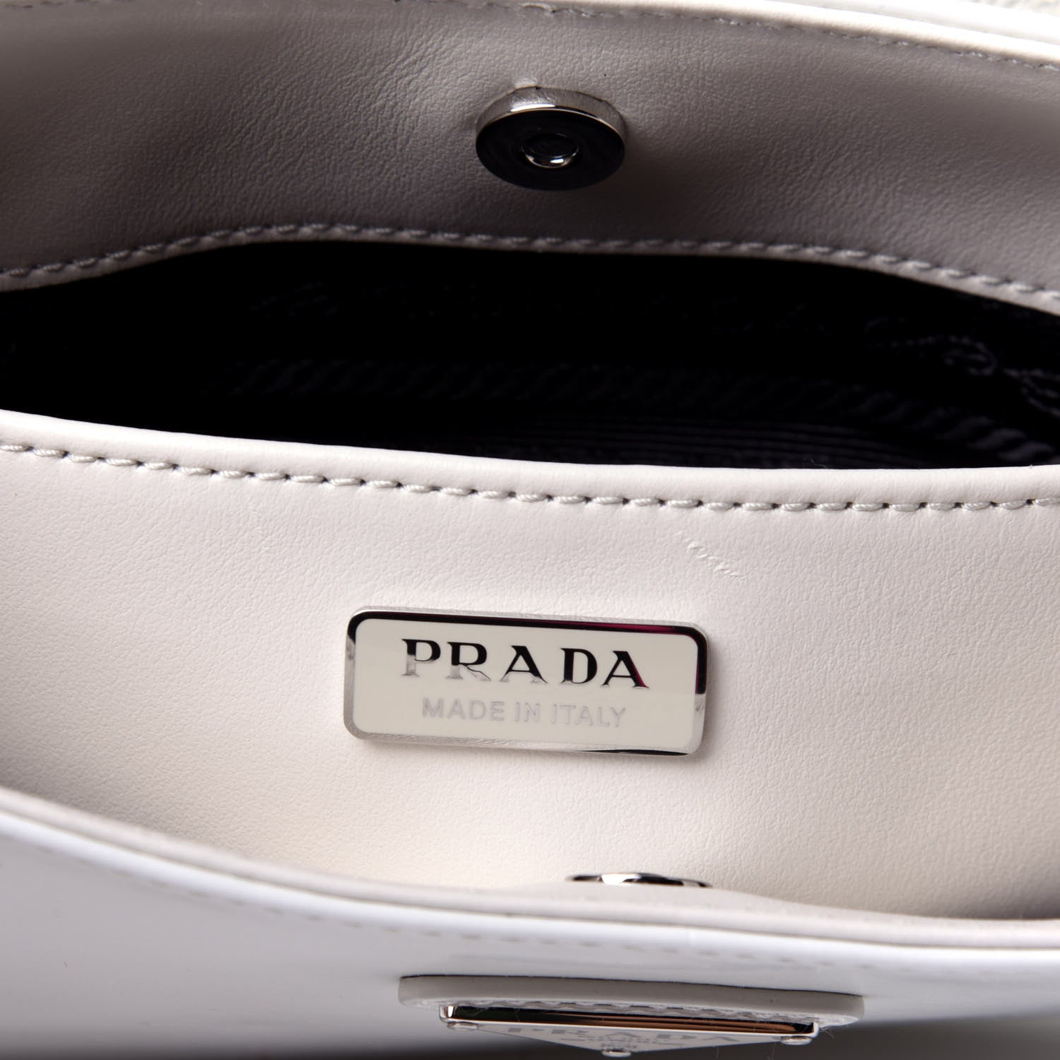 Prada Spazzolato Cleo Shoulder Bag White 6 of 9