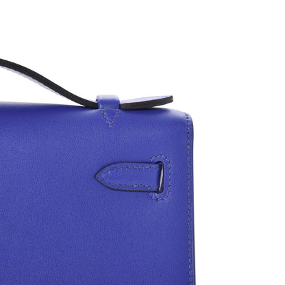 Hermes Swift Kelly Pochette Clutch Bleu Electrique 24 of 26