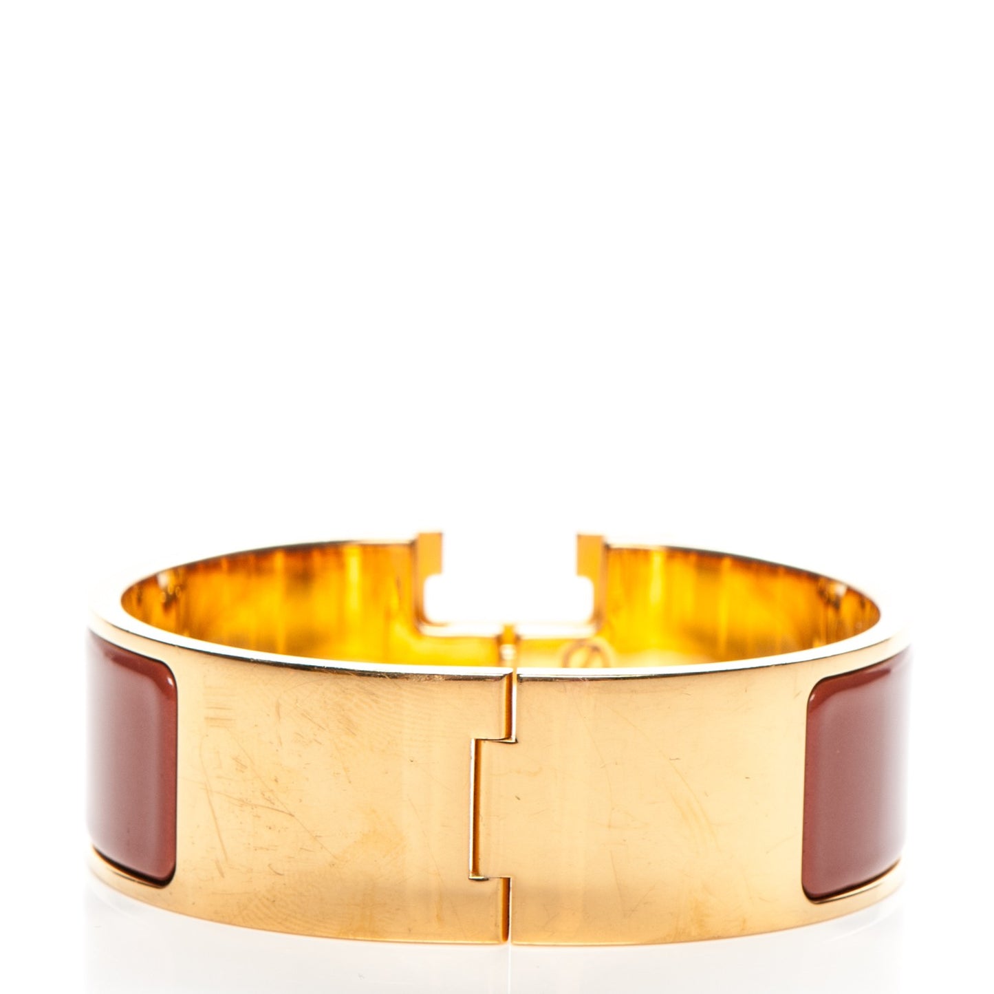 Enamel Wide Clic Clac H Bracelet PM Terracotta