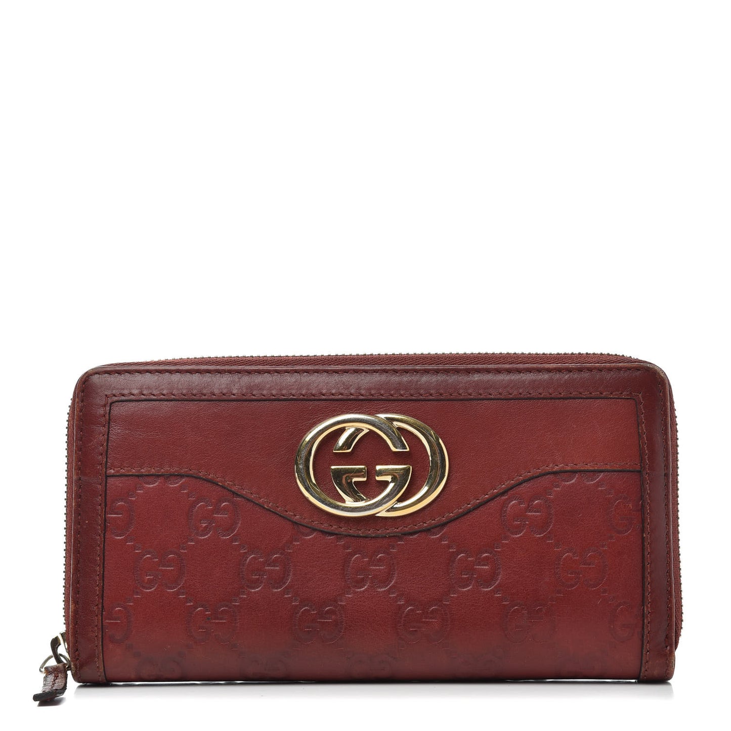 Guccissima Sukey Zip Around Wallet Red