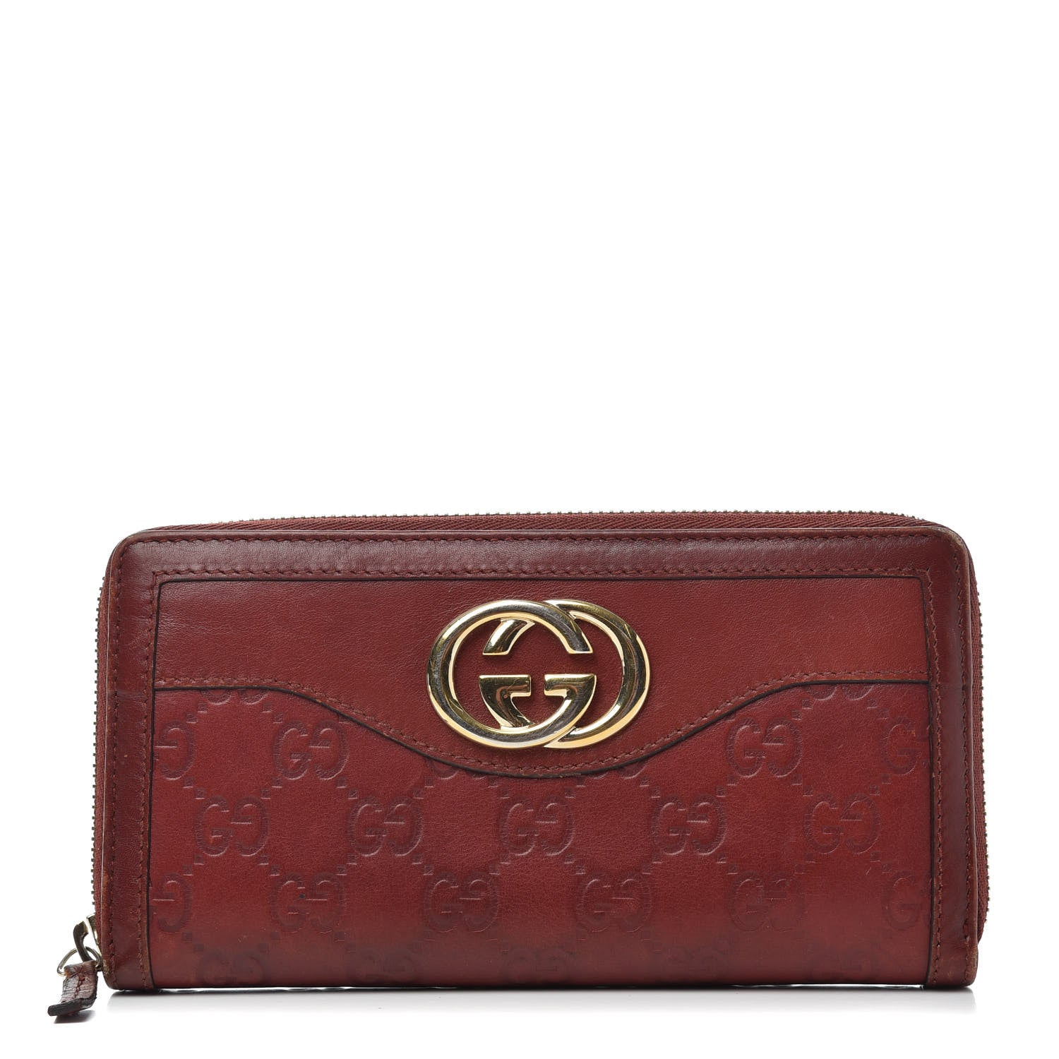 Gucci Guccissima Sukey Zip Around Wallet Red 1 of 6