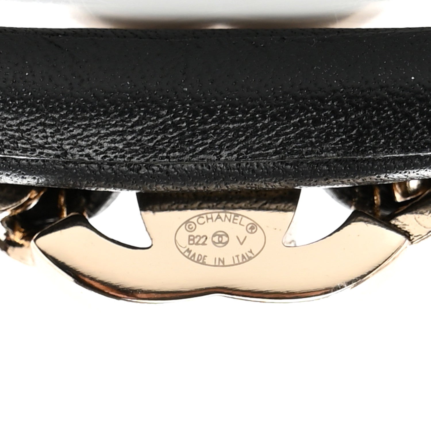 Chanel Metal Lambskin CC Turnlock Chain Headband Gold Black 5 of 7