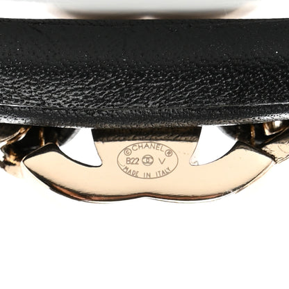 Chanel Metal Lambskin CC Turnlock Chain Headband Gold Black 5 of 7