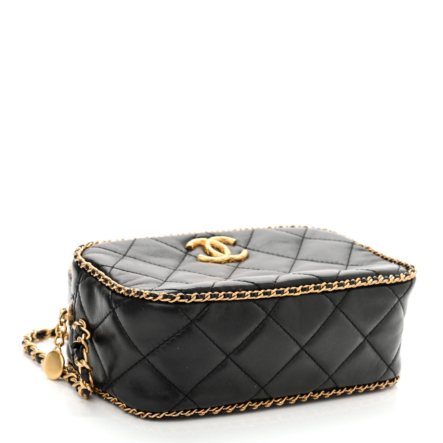 Chanel Lambskin Quilted Chain CC Mini Camera Case Black 4 of 11