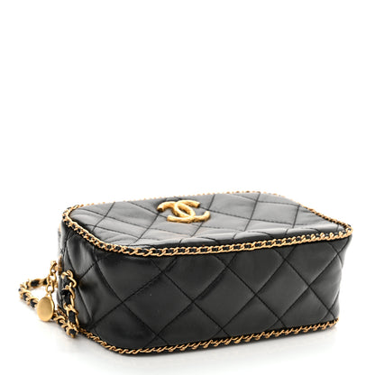 Chanel Lambskin Quilted Chain CC Mini Camera Case Black 4 of 11