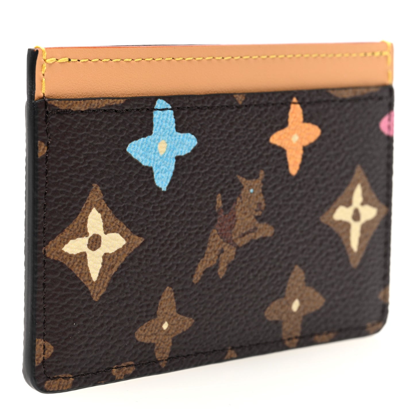 Monogram Craggy Card Holder Chocolate