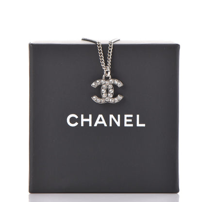 Chanel Crystal Timeless CC Necklace Silver 7 of 7