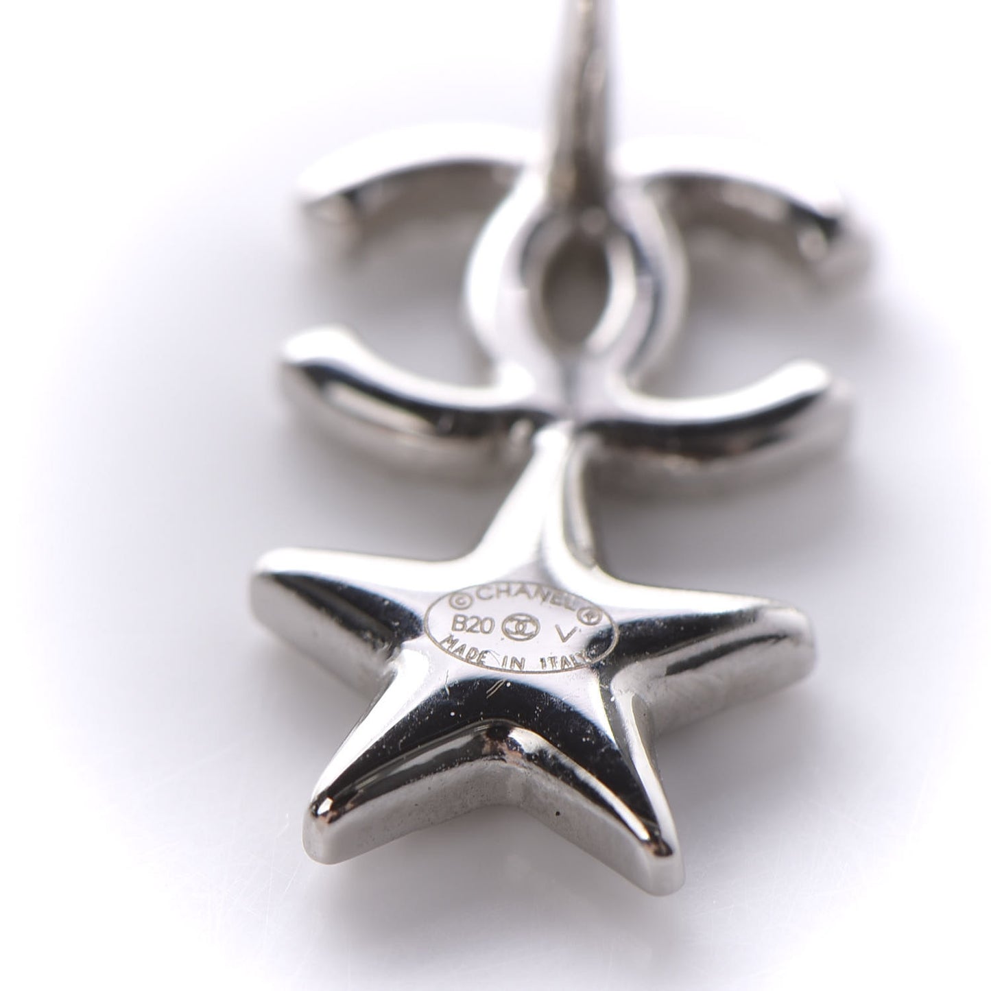 Crystal CC Star Earrings Silver