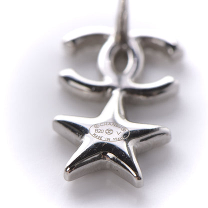 Chanel Crystal CC Star Earrings Silver 4 of 5